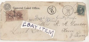 1881 Austin Texas GENERAL LAND OFFICE Postmark DENISON &HOUSTON RPO Postal Cover - Picture 1 of 2