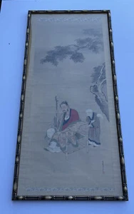 Chinese Ancestor Painting Scholar Art Scroll Art Asian Large Portrait Iconic Old - Picture 1 of 17