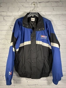 Chase Authentic Men Vintage Nascar Racing Jacket Windbreaker Large Blue Black - Picture 1 of 8