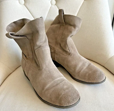 Botas al tobillo American Eagle holgadas cuero gamuza topo para mujer talla 9 AEO Foto 1 de 4