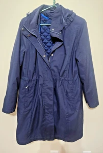 American Airlines By Lands’ End Dark Blue Large OEKO-TEX Coat Rain Jacket Lined - Picture 1 of 8