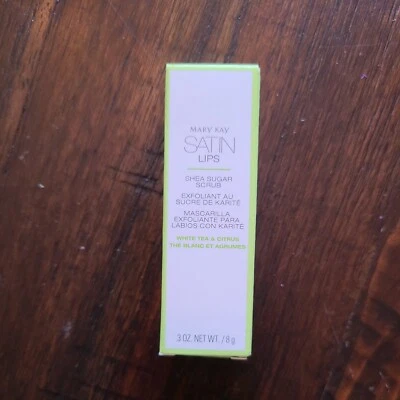 Mary Kay Labios Satinados SHEA AZÚCAR EXFOLIANTE Té Blanco y Cítricos .3oz 094712 Nuevo en Caja Foto 1 de 2