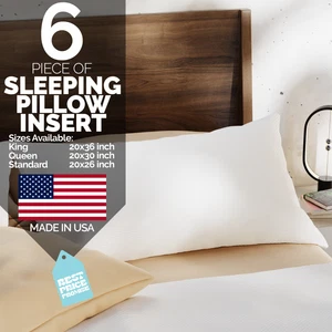 Daunen Alternative King Standard Queen Bett Kissen Hypoallergen Hergestellt in den USA 4er-Pack - Bild 1 von 9
