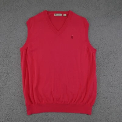 Donald Ross Suéter Chaleco Para Hombres Grande Rosa Cuello en V Tejido Brookfield Golf Academy GA Foto 1 de 4