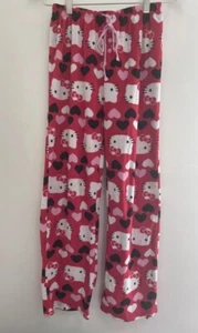 Sanrio Hello Kitty Kids Girls Hearts Cozy Fleece Adjustable Waist PJ Pants Red S - Picture 1 of 5