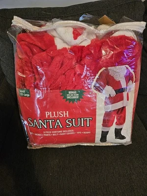 Santa Claus Plush Costume Adult. 8 Pc. XXL. Packaging Damage, Otherwise New - Image 1 of 2