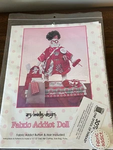 Amy Bradley Designs FABRIC ADDICT DOLL W/ HAIR PATTERN SEW QUILT FUNNY NWT - Picture 1 of 4
