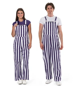 GAME BIBS Erwachsene XL lila & weiß gestreift Fan Overall TCU Kansas Northwestern - Bild 1 von 13