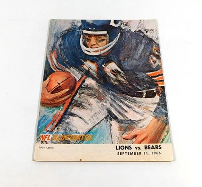 1966 Chicago Bears at Detroit Lions NFL Football Program 9-11-66 - Image 1 of 2