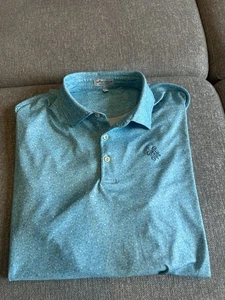 Polo Peter Millar estiva comoda design all over logo uomo XL blu - Foto 1 di 8