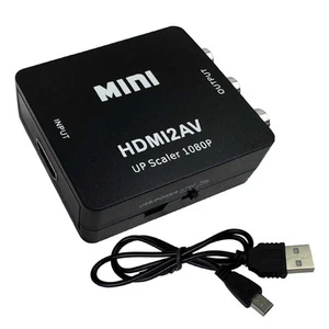 Adaptateur de HDMI vers Composite AV RCA CVBS Video Audio 1080p Noir pour PC TV - Photo 1/7