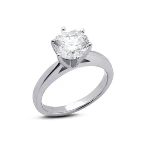 0.33ct H VS2 Round Natural Certified Diamond Platinum Solitaire Engagement Ring - Picture 1 of 7