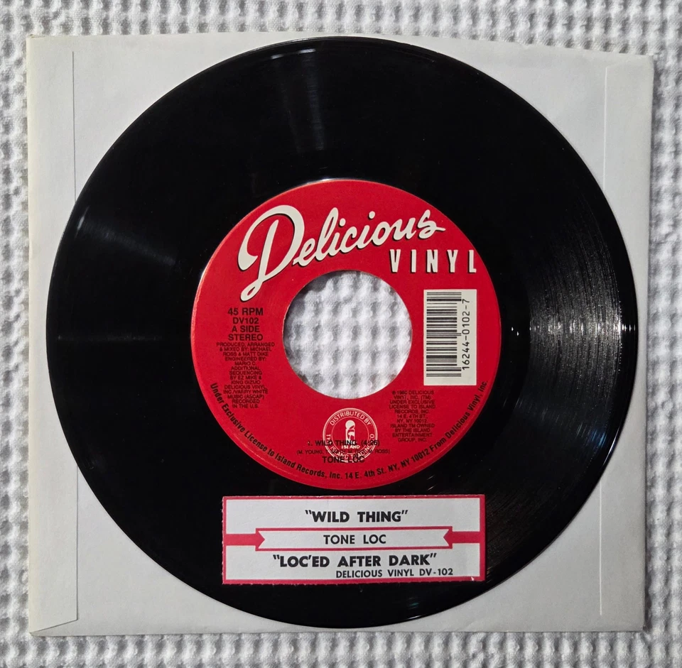 TONE LOC Wild Thing Loc'ed After Dark Orig '88 DELICIOUS VINYL Title Strip VG++ - Image 1 of 1