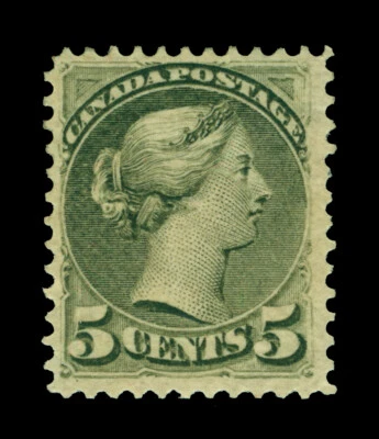 CANADA 1876  Queen Victoria  5c slate green  Scott # 38  mint MH VF - Image 1 of 2