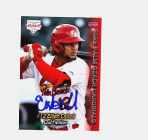 Elijah Cabell 2022 Palm Beach Cardinals signed autograph baseball card b