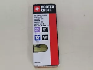 BRAND NEW PORTER CABLE # PPN23075 23 GA HEADLESS PIN NAIL BOX ( 2000 NAILS ) - Picture 1 of 2
