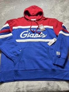 NWT NY Giants Mitchell & Ness Throwback NFL Hooded Sweatshirt 3XL - Picture 1 of 6