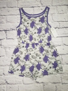 Jurassic World Girls Size Medium 7-8 Grey Purple Trim Romper - Picture 1 of 2