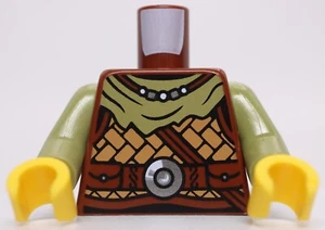 Lego Torso Viking Armor Medium Nougat Leather Olive Green Bandana Necklace Strap - Picture 1 of 2