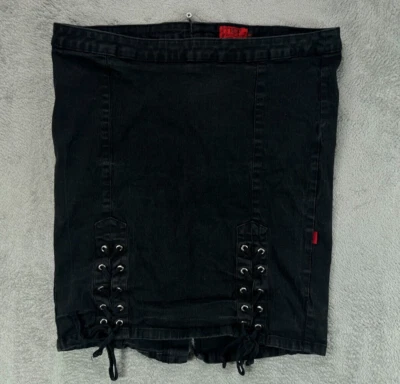 Falda gótica vintage años 90 TRIPP NYC negra de mezclilla para mujer talla 18 falda grunge distres Foto 1 de 4