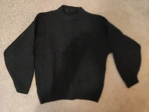Ladies Black Knitted Jumper Pit to Pit 19 Inches 23 Inches Long - Picture 1 of 6