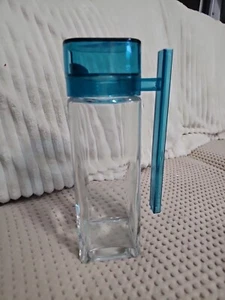 Vintage MCM Luigi Bormioli Light & Music Turquoise Barware Pitcher Square Italy - Picture 1 of 4