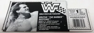 1990 HASBRO SERIES 1 BRUTUS THE BARBER BEEFCAKE WWF BIO CARD - Picture 1 of 1