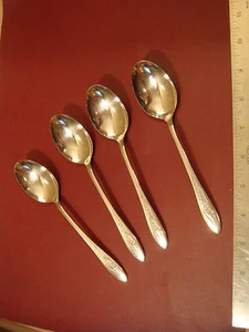 4 Oneida Craft Premier stainless White Lily place / oval soup spoons - Picture 1 of 4