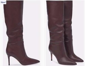 Gianvito Rossi Hansen Boots Knee High Shoes Sz 39.5 Burgundy  $1,990 - Picture 1 of 18