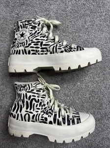 Converse Chuck Taylor Platform High Top Zebra Print Women's 5.5 Black White - Picture 1 of 8