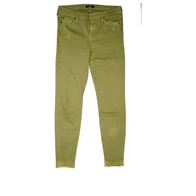 7 For All Mankind Mujer Stretch Vaqueros Delgado Skinny 38 W29 L28 Oliva Usado - Imagen 1 de 4