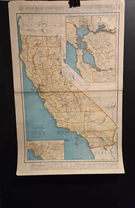 Vintage 1947 Map California, Arkansas and Colorado Rand McNally World Atlas - Picture 1 of 12