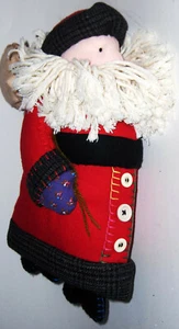 HALLMARK SANTA Plush Pillow w/sack decoration yarn beard rare collectible - Picture 1 of 10