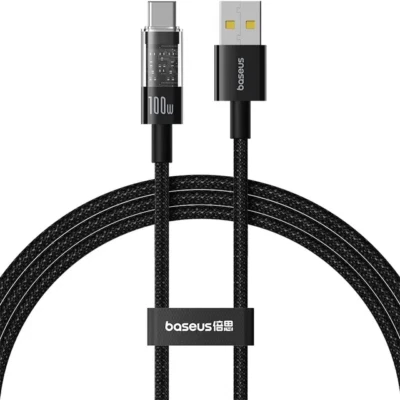 Baseus USB Type C Cable Transparent Super Charge 100W Fast Charging USB C Charge - Image 1 of 4