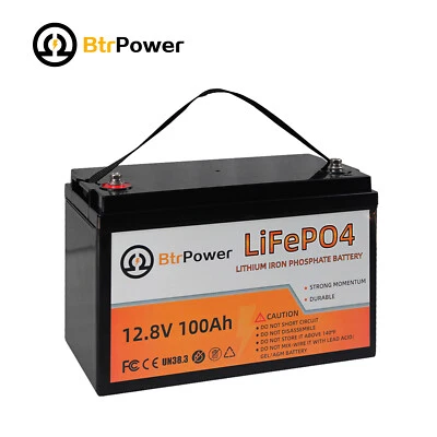 BTRPOWER Golf Cart 12V 50Ah 100Ah 140Ah Lifepo4 Battery Pack for RV Marine Solar System