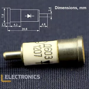 8 Stück Mikrowellendetektor Siliziumdiode 0,5 - 5 GHz D603 UdSSR NOS - Bild 1 von 3