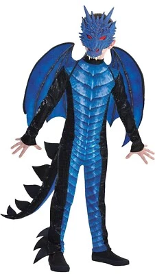 Disfraz Dragón Mortal Fantasía Medieval Animal Azul Fantasía Halloween Talla XL (14-16) Foto 1 de 4