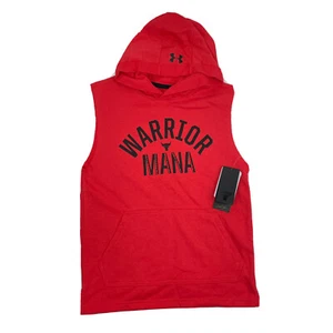 NWT Under Armour Project Rock Warrior Mana Sleeveless Red Hoodie Youth Size L - Picture 1 of 3