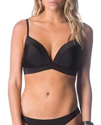 Top de bikini Rip Curl para mujer 16 SURF ESSENTIALS MOLDEADO copa D - GSIUM1 negro Foto 1 de 4