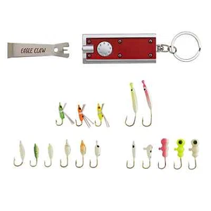EAGLE CLAW 19 PIECE ICE FISHING LURE KIT #IKGNL19 NEW With Flashlight! - Picture 1 of 2