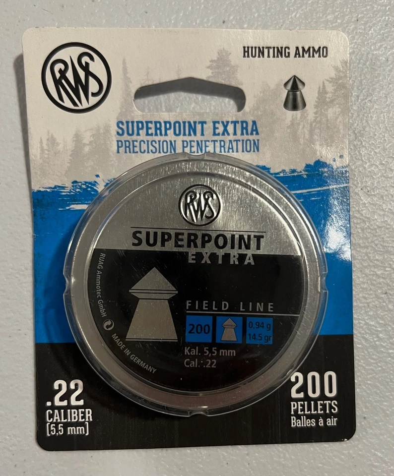 RWS Field Line SUPERPOINT EXTRA Pointed Pellets, .22 Cal- 200 Count - Image 1 of 1
