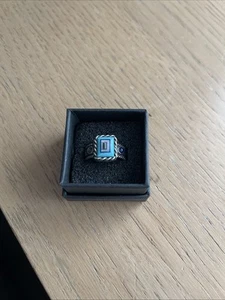 Sterling And Turquoise Ring Ladies Vintage - Picture 1 of 7