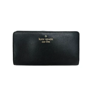 Neue Kate Spade Madison große schmale Damen-Geldbörse aus Saffianoleder mit Doppelfaltung SCHWARZ - Bild 1 von 4