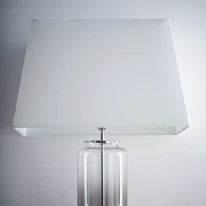 White Modern Rectangle Linen Light Shade Table or Floor lamps 13 15 17 21 inch - Picture 1 of 5