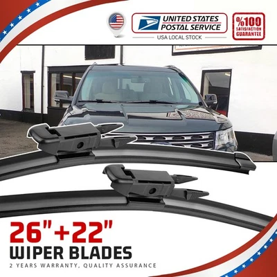 26"+22" Windshield Wiper Blades For Toyota Tundra 2007-2021 Sequoia 2008-2021 — 第 1/4 张图片