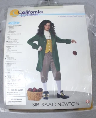 Sir Isaac Newton Physicist Mathematician Scientist Child Costume Large 10-12 - Image 1 of 4