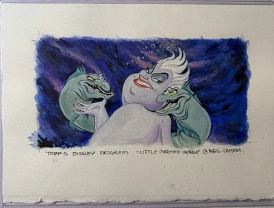 2025 Topps Chrome Disney URSULA Evaluation 5x7 Sketch by Neil Camera BEAUTIFUL - Image 1 of 4