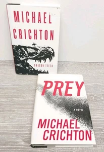 Michael Crichton Prey & Dragon Teeth HC Book Lot - Imagen 1 de 3