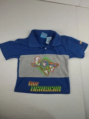 Vintage Toy Story 2 Button Up T Shirt Size 4 4t Buzz Lightyear Disney Pixar Rare - Image 1 of 4