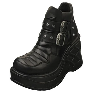 New Rock M-9814-s1 Womens Platform Boots in Black - Picture 1 of 8
